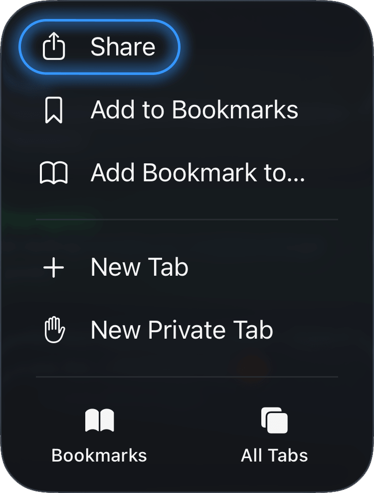 Share button location